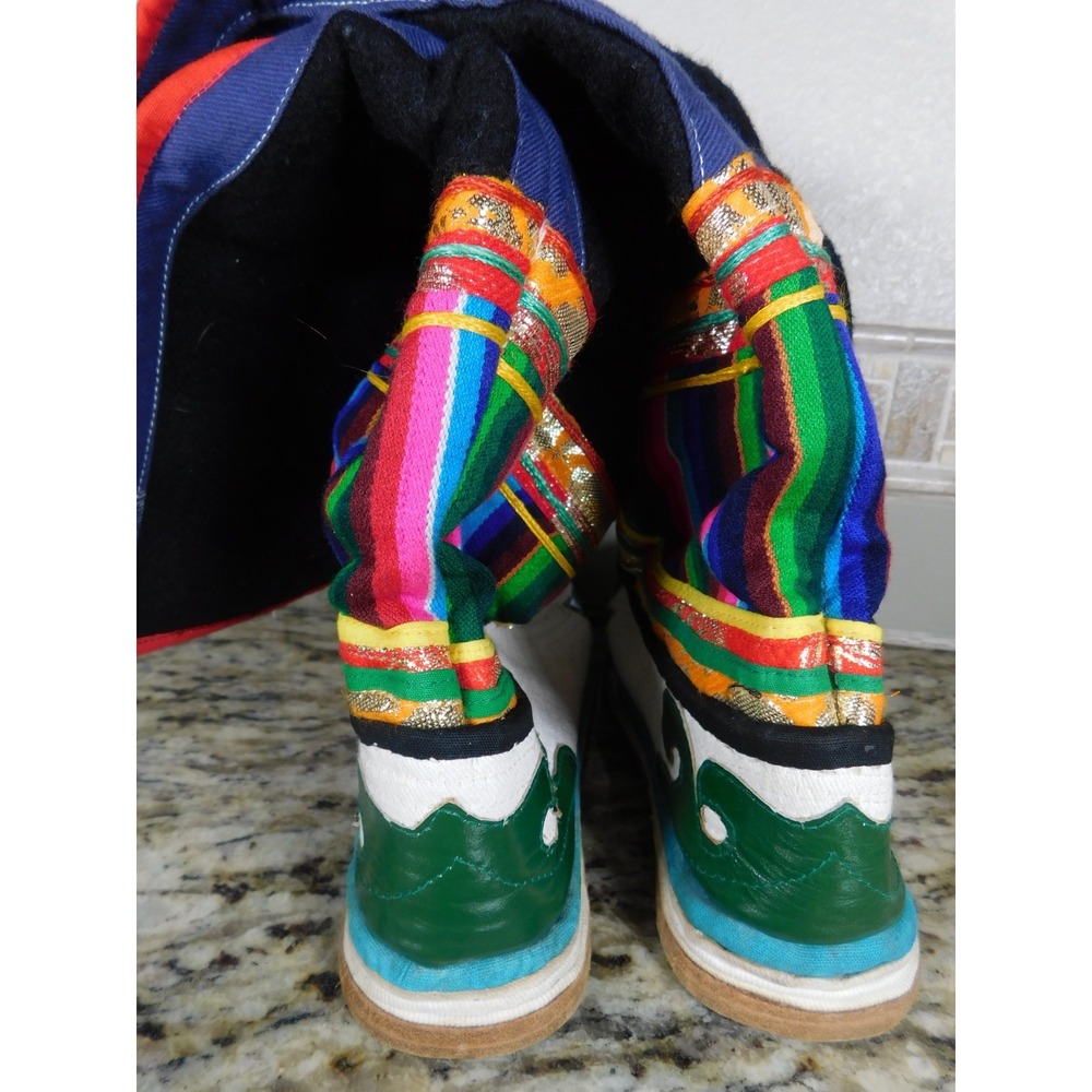 Vintage Mongolian Tibetan Tribal Handmade Wool Felt Leather Snow Boots Unisex - Picture 4 of 12